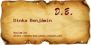 Dinka Benjámin névjegykártya